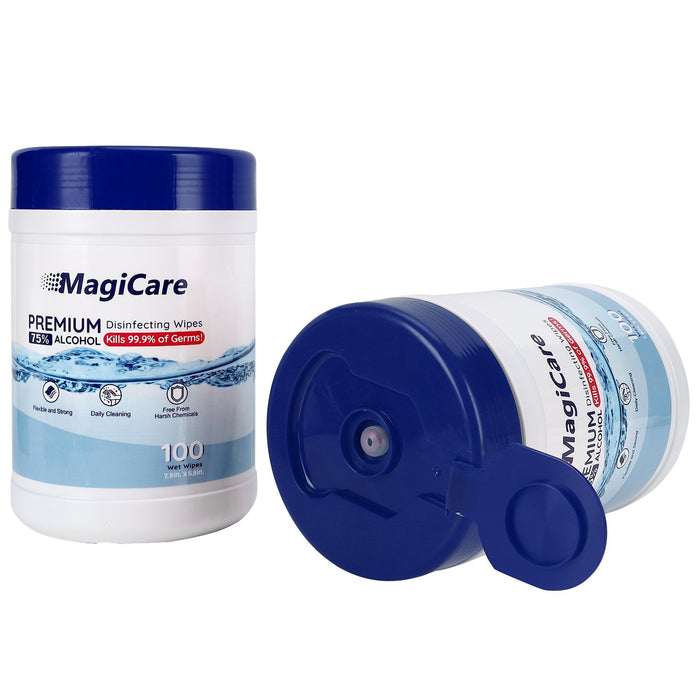 MagiCare 75% Alcohol Wipes (100ct) | Hand Sanitizer Disinfecting Wipes